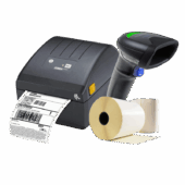 Zebra Printer ZD220 + Dynalogic Scanner QD2590 + 6 rollen etiketten